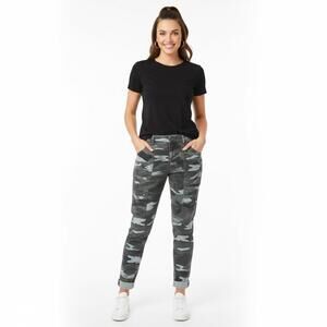 Jolt Cropped Cargo Gray Camo Pants 7